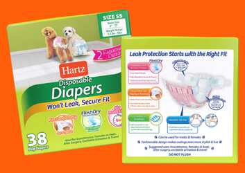 Hartz Disposable Dog Diapers and Male Dog Wraps for Free