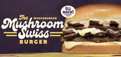 Get a FREE Whataburger Mushroom Swiss Burger – Just Buy Fries & Drink