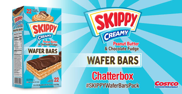 Free SKIPPY® Creamy Peanut Butter & Chocolate Fudge Wafer Bars! Apply today!